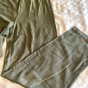 Eileen Fisher XL Olive Green Textured Pants